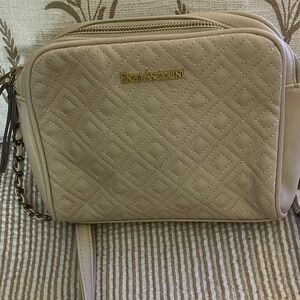 Enzo Angiolini Beige Quilted Crossbody Bag